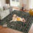 Washable Area Rug, Boho Floral Soft Rugs for Living Room, Non Slip Low Pile Carpet for Bedroom, Dining Room, Nursery, Hallway, Green-1575555106