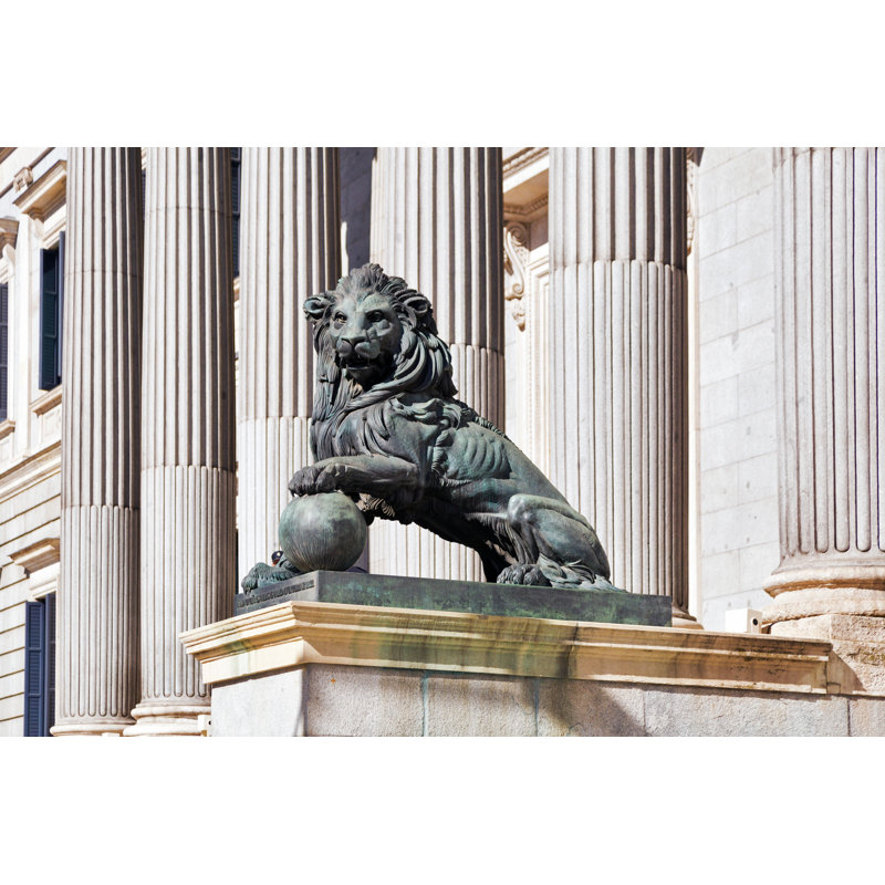 " Lion Statue " by Deltaoff, 12" H x 18" W