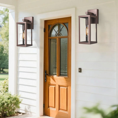 Anti-Rust Porch Light Outdoor, Weather Resistant Exterior Lighting Fixture For House,Porch, Patio, Garage, Entryway (Black,2 Pack)