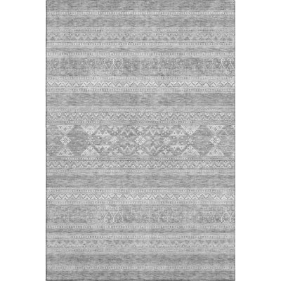 Premium Machine Washable Prisco Silver Rug