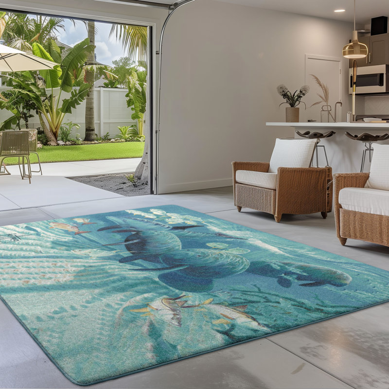 Tapis lamantin Guy Harvey Rivermates, Rectangle 7 pi 8 po x 10 pi 9 po