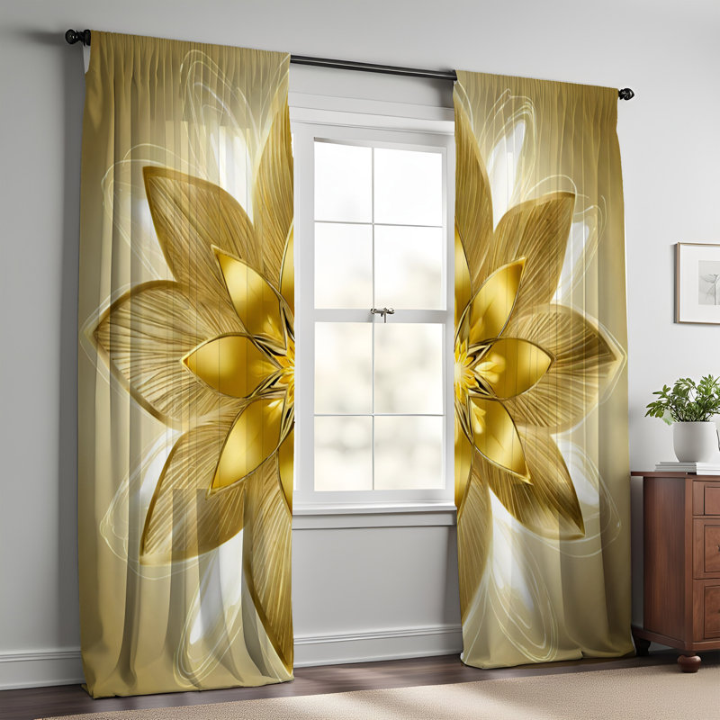Paire de rideaux semi-transparents en polyester Sarsfield, L 20 po x L 52 po
