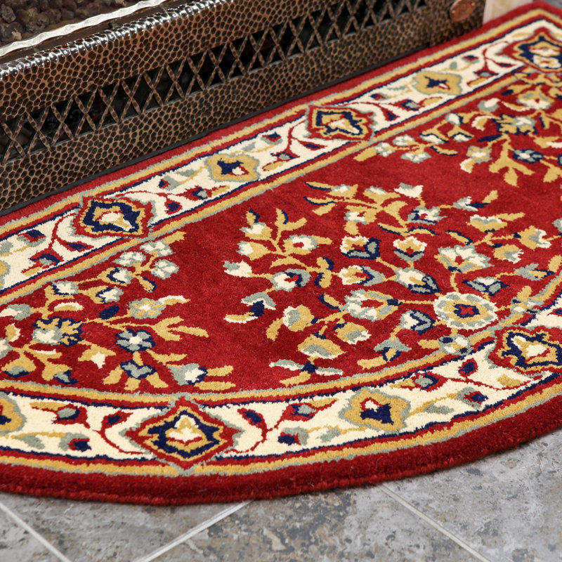 Hearth Hand Tufted Wool Floral Indoor Rug, Half Circle 2'2" x 4'7"