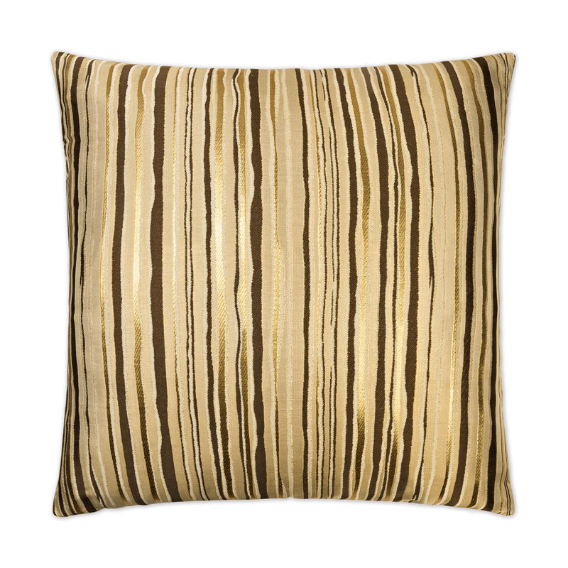Metallic Stripe Striped Reversible Throw Pillow, Square 22"