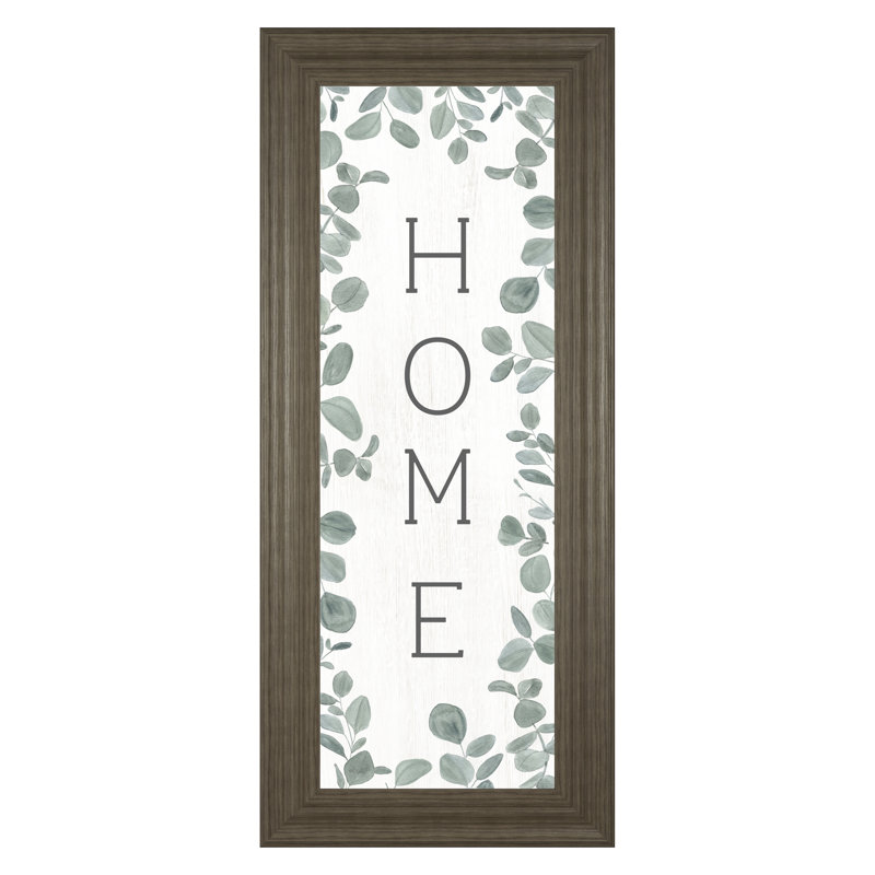Art mural Eucalyptus Home - 18 po x 42 po - Cadre brun
