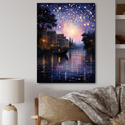 Kazell " Purple Canal Whimsy Pointillism "