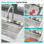 33" Drop In Waterfall Kitchen Sink - 33*22 Inch Single Bowl 16 Gauge Stainless Steel Ledge Workstation Kitchen Sinks With Pull-Out Faucet & Cup Washer
