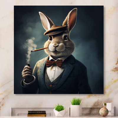 The Rabbit london Mafia  I - Rabbit Gangster Mafia Canvas Art