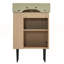 Meuble-lavabo en bois 21,6 po avec rangement à droite, lavabo simple en céramique et structure en métal durable