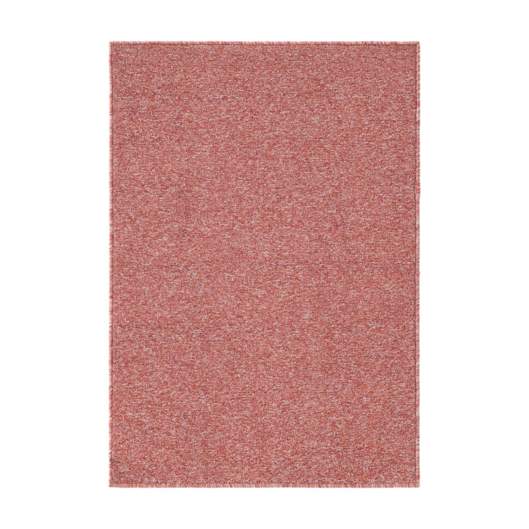 Everyday Solid Machine Woven / Power Loomed Performance Rust Red Rug