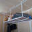 Durable Garage Storage Rack with Hooks Adjustable Ceiling Storage Racks, Overhead Shelf, 96" Length x 48" Width x 40" Height, White