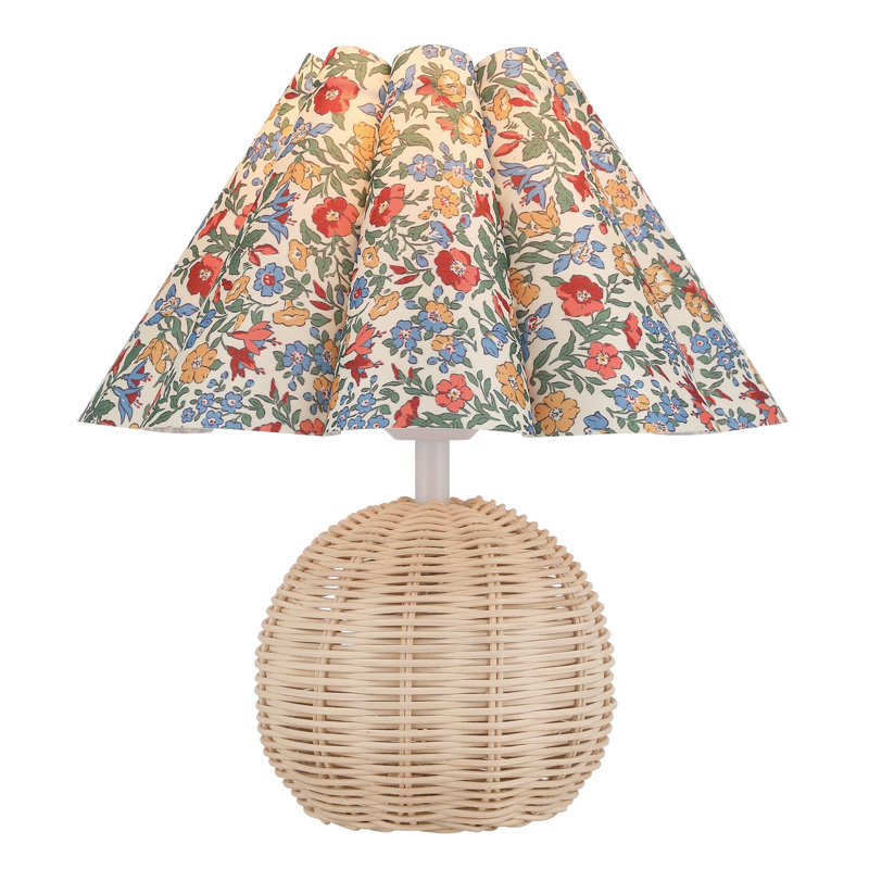 Lampe de table Cottage Rose, Multi-floral plissé