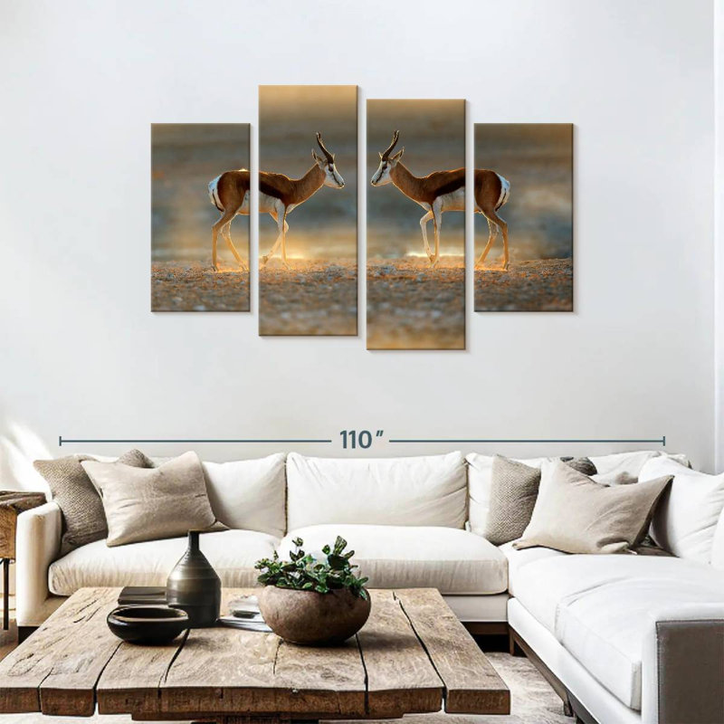 Brampt Springbok Antelopes, 48" H x 75" W