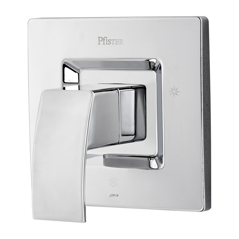 Garniture de robinet de baignoire et de douche à poignée simple Kenzo, Chrome poli