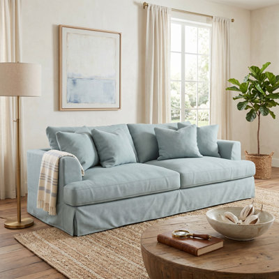 Mcneese 93 " Slipcovered Polyester Blend and Livesmart® Sofa