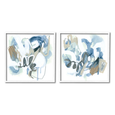 " Abstract Varied Nautical Squiggles " by June Erica Vess 2 - Pieces