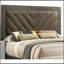 Lit pour grand lit contemporain 1pc avec tête de lit tapissier en bois d'hévéa et cadre de lit gris