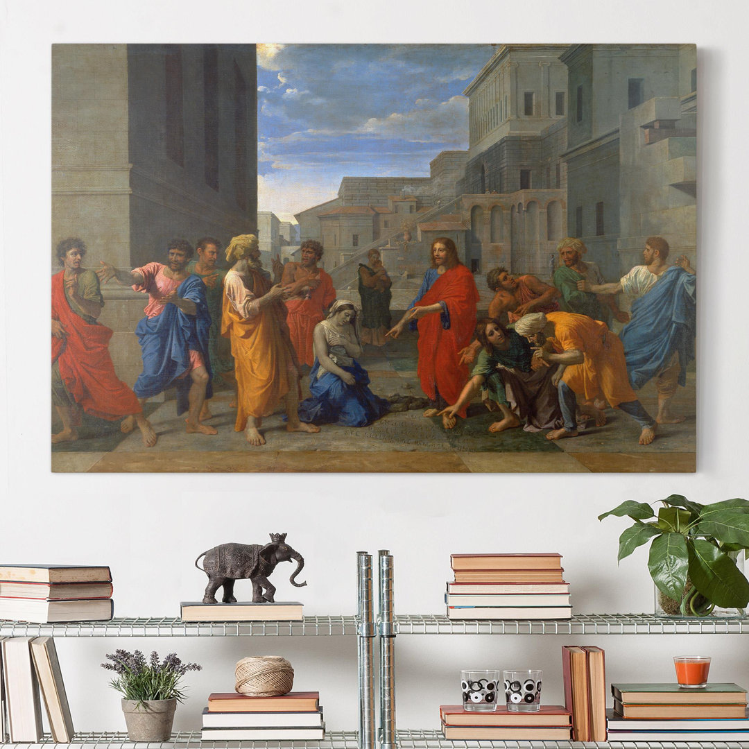 Leinwandbild Christus und die Ehebrecherin von Nicolas Poussin