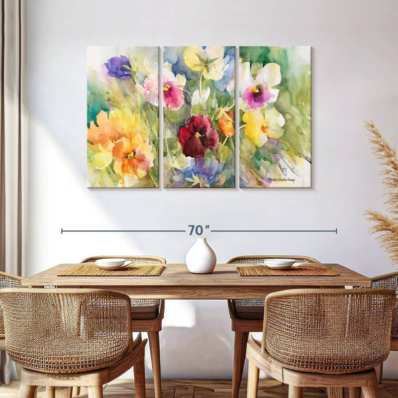 Harnek Pansies Posing, 36" H x 57" W