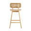 Ensemble de deux tabourets de bar d'intérieur en bois Bari, avec sièges ergonomiques, dossiers en rotin et design polyvalent pour tout espace intérieur-951099318