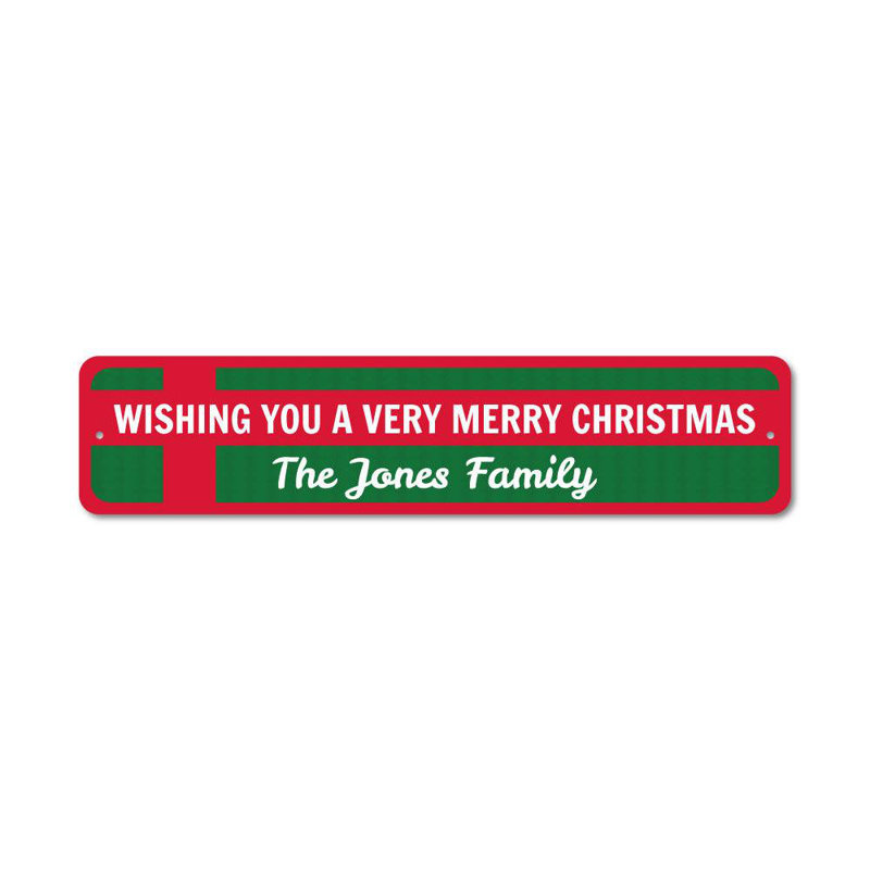 Enseigne de Noël en aluminium, H 6 po x l 24 po x P 0,06 po