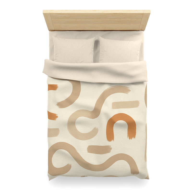 Microfiber Duvet Cover Boho Style, Design 73, Cream, Twin XL Duvet Cover