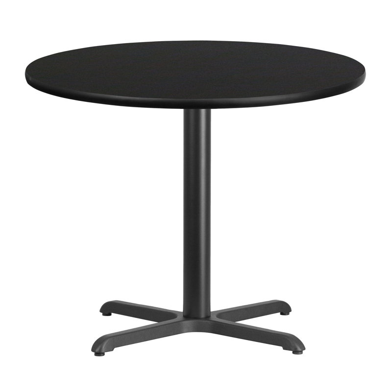 Plateau de table rond en stratifié Carrus, H 31,13 po x l 36 po x P 36 po, Noir