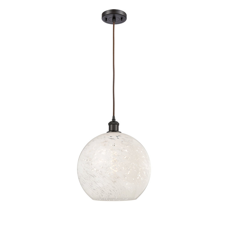 Luminaire suspendu 1 lumière Nathalie, Cuivre antique, H 11,75 po x l 10 po x P 10 po