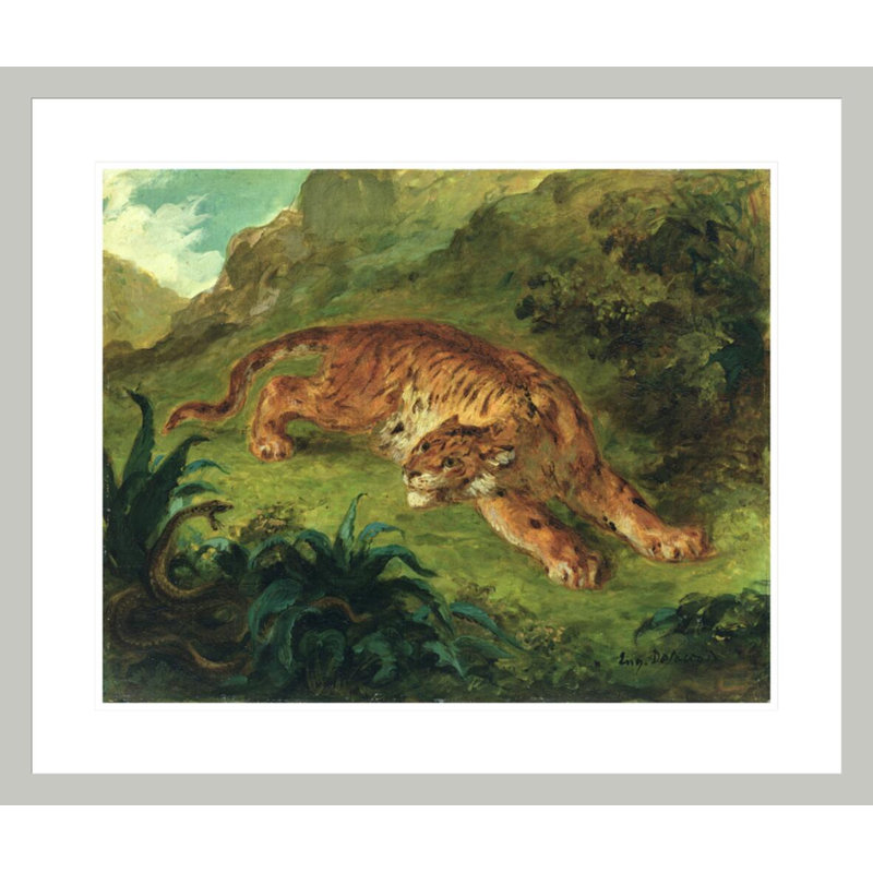 «Tiger and Snake» par Eugène Delacroix, impression giclée sur cadre, 23.5" H x 27.76" W