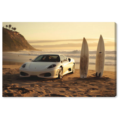 Sunset Beach Drive Canvas by Art Remedy