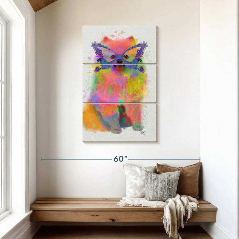 Brampt Rainbow Splash Pomeranian, 45" H x 28" W
