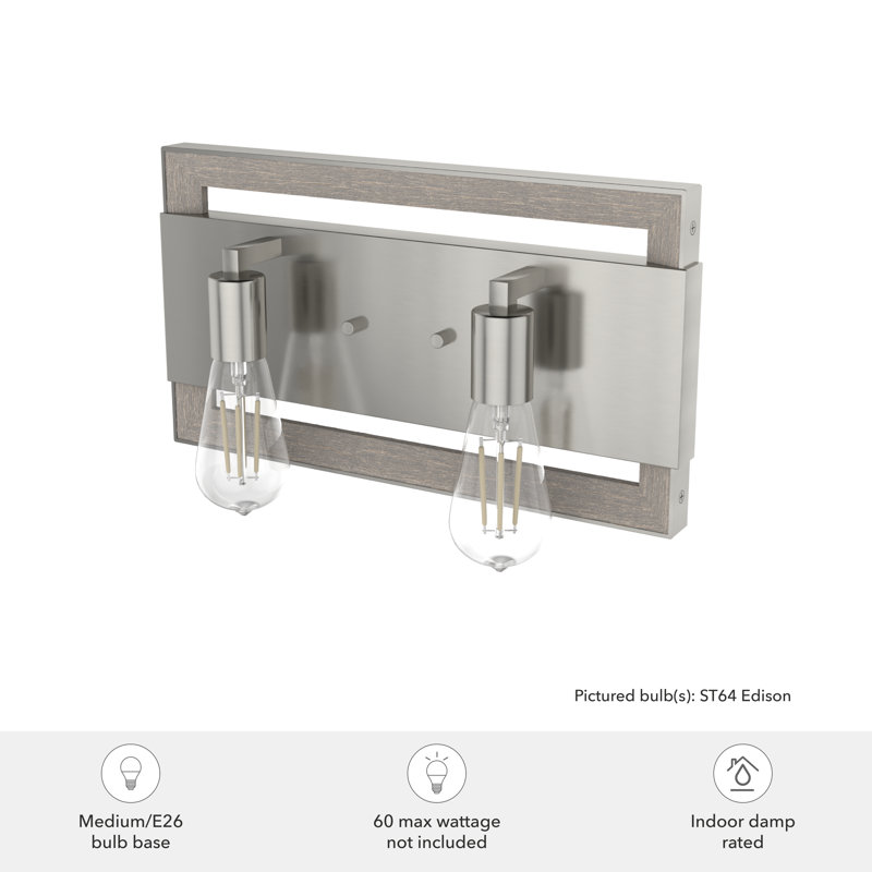 Woodburn Dimmable Vanity Light, 2, Silver