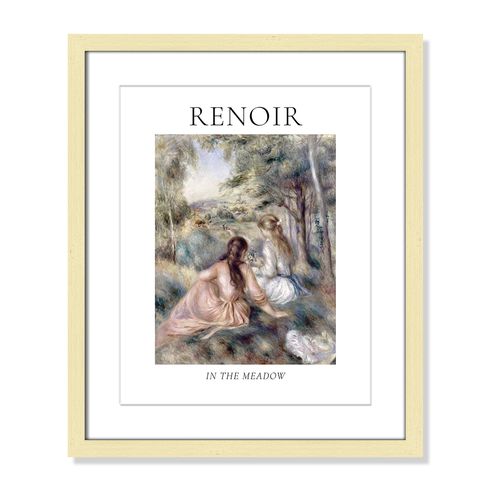 Old Masters Collection " In The Meadow " by Auguste Renoir, Gold Single Picture Frame, Yes, 19" H x 16" W x 1.25" D