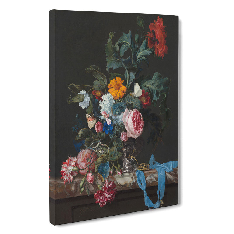Still Life with Flowers Vol.1 by Willem Van Aelst - Wrapped Canvas, 50cm H x 35cm W x 3cm D