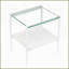 Ensemble de 3 pièces Ensemble de tables de bout en verre trempé, facile à nettoyer, tablette de rangement, pieds en fer durable pour le salon-121049205