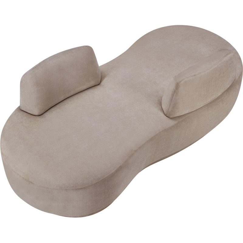 Chaise longue / causeuse Argyle, Tissu chenille beige
