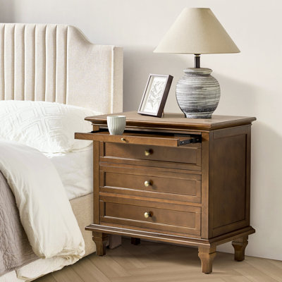 Dominic Country 72cm W 3 - Drawer Bedside Table