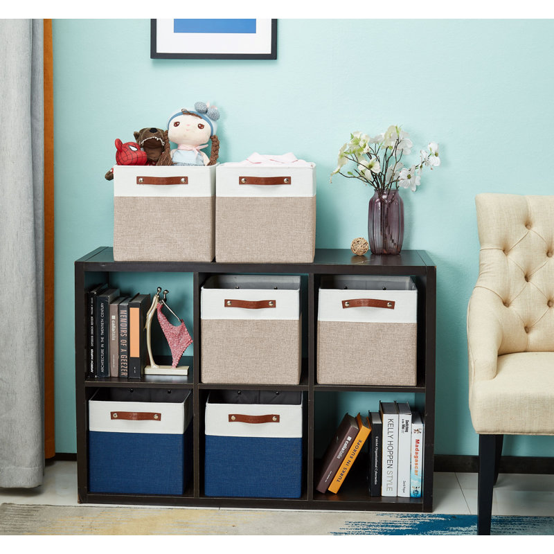 Ensemble de cubes en tissu, Beige / Blanc