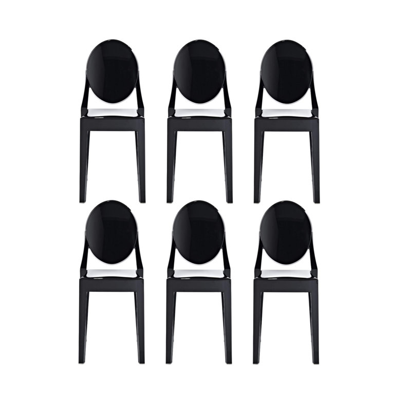 Fauteuils empilables en acrylique Modway Casper, Noir, 6