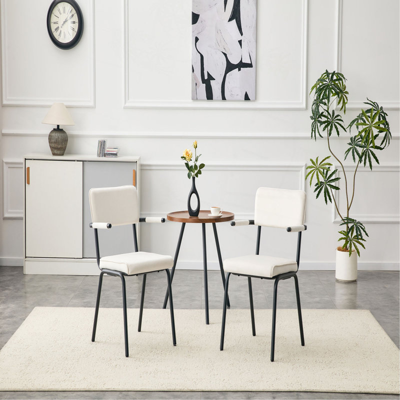 Chaises de salle à manger, chaises de salle à manger rembourrées et rembourrées avec un velours doux et doux pour la peau, accoudoirs à suspendre à la table, pieds en métal avec revêtement en aérosol