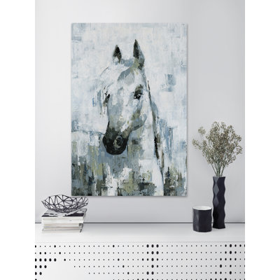 « magique white cheval », reproduction sur toile tendue