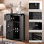 Commode à 4 tiroirs de 23,6 po avec porte de grange coulissante, armoire de rangement-112963366