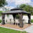 Solid Wooden Patio Gazebo with Double Roof, Netting and Curtains-105295599-105295596-112958892