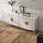 Wood Console Table with 4 Doors , Double Storage Sideboard