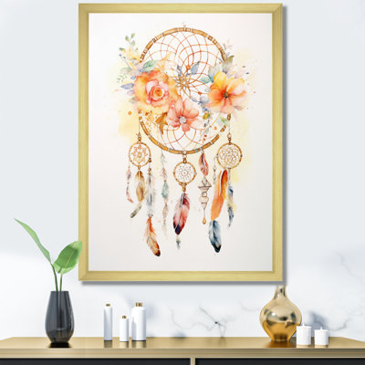 «Yellow Boho Dreamcatcher», reproduction d'art sur toile