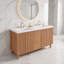 Meuble-lavabo moderne avec tablettes réglables, charnières à fermeture en douceur, double lavabo en résine SMC et tiroir divisé