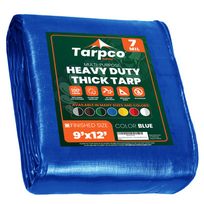 Heavy Duty 12' X 25', White, Waterproof Tarpaulin Cover 7 Mil Thick with Reinforced Edges and Metal Grommets for Camping, Roofing, Pool and Boat Protection
