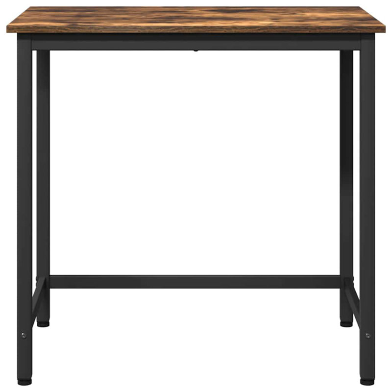 Metal Base Writing Desk, Smoked Oak