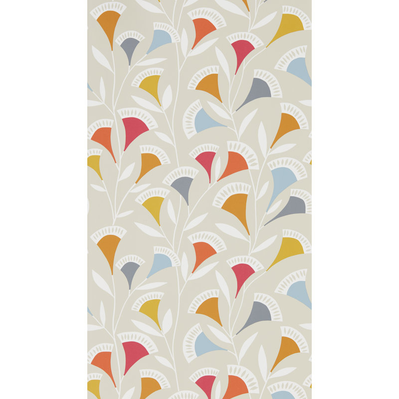 10.05m x 52cm Matte Wallpaper Roll, Watermelon/Tangerine/Slate