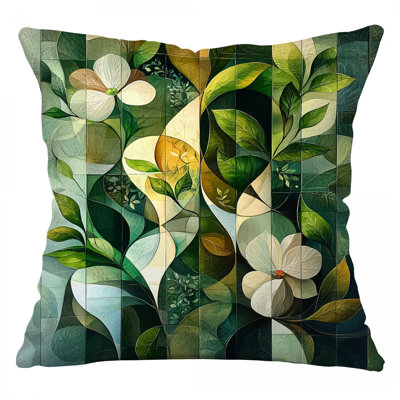 Botanical Throw Pillow, Floral Cotton Twill Pillows